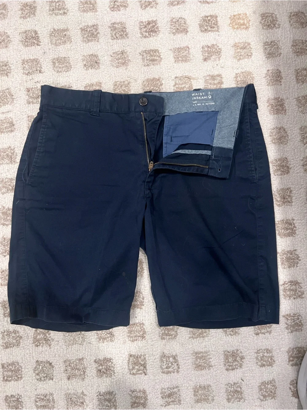 Men's Jcrew Navy shorts 31 waist 9 inch inseam